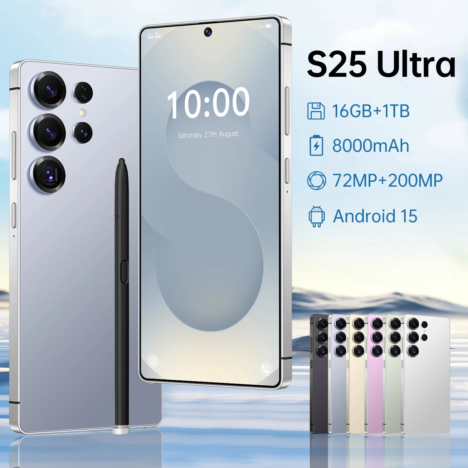 Original S25 Ultra 5G Android 15.0 Smartphone 6.9 Inch 16GB RAM 48+108MP HD Dual Card 8000mAh LTE 108MP 1TB Storage Unlocked