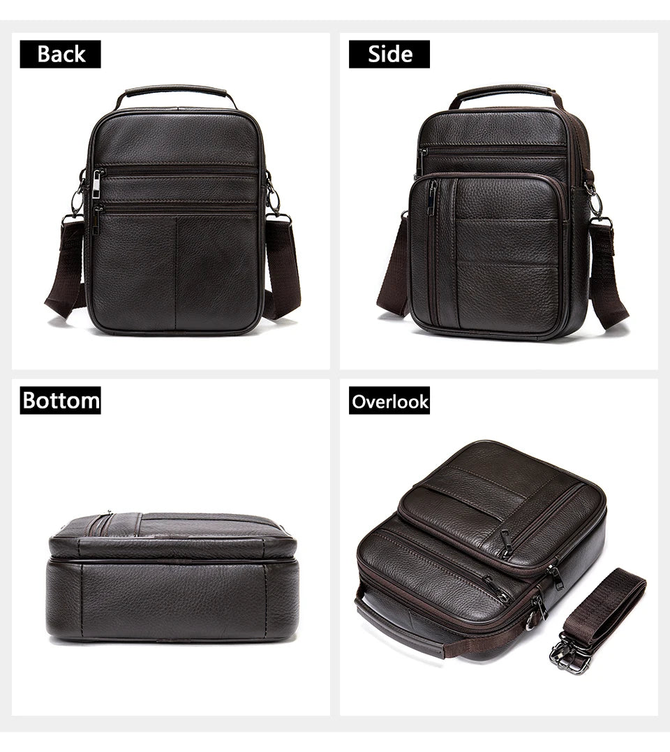 WESTAL Bag Men Leather Black Over The Shoulder Bags Designer Messenger Crossbody Bags for Men for Camera & ipad Handbag Man 7457