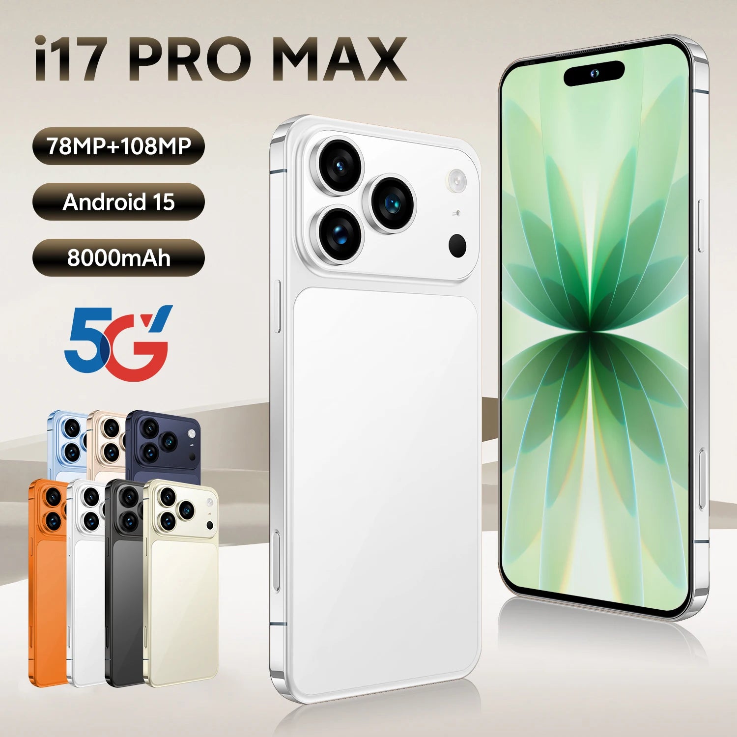 5G Phones Android 15.0 Mobile Phones Cellphone Original I17 PRO MAX 16GB+1TB Smartphone 7 Inch Unlocked Dual Card Smart Phone