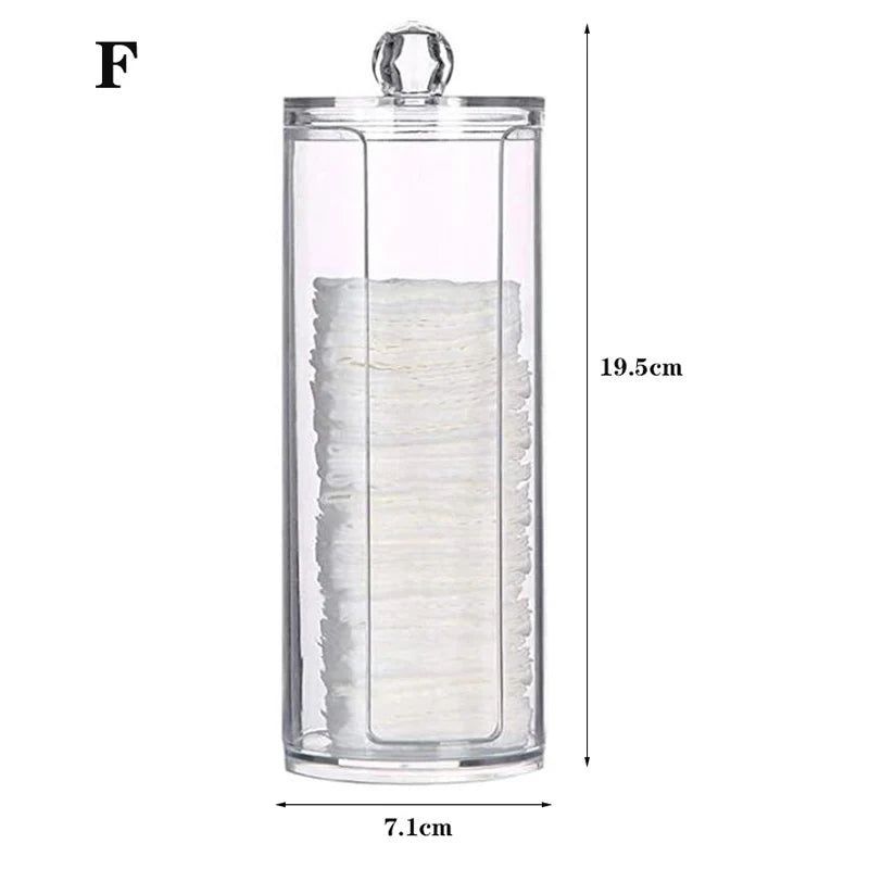 Makeup Organizer Cosmetic Storage Box Organizador Cotton Swab Holder Cotton Pad Box Clear Plastic Box with Lid Dust-proof