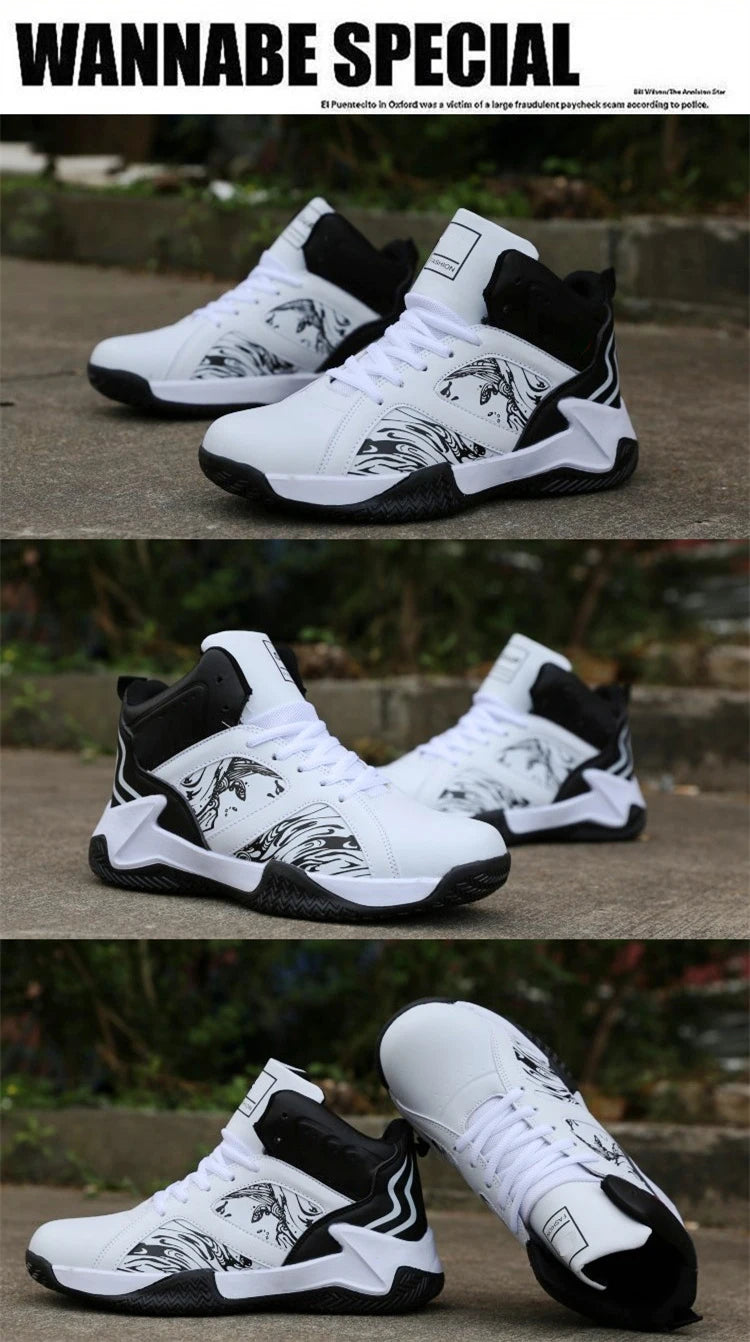 Basketball Shoes for Men High-top Sports Cushioning Hombre Athletic Male Shoes Comfortable Black Sneakers zapatillas Hot Sales