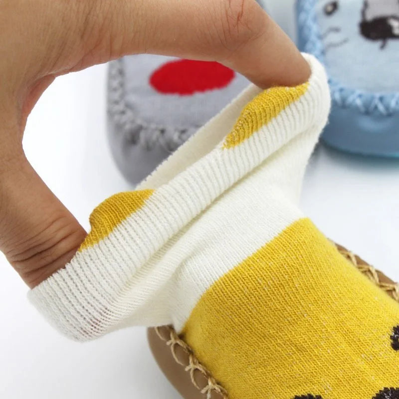 Toddler Winter Indoor Sock Shoes with Rubber Soles