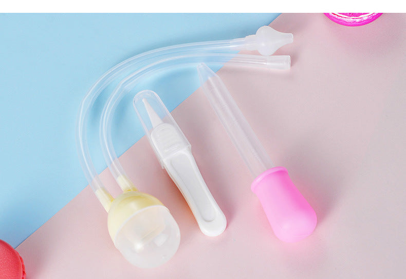3pcs/box Newborn Baby Safety Nose Cleaner Kids Vacuum Suction Nasal Aspirator Set Infants Medicine Dropper Accessories Baby Care
