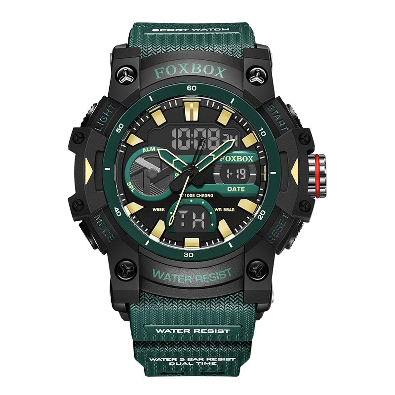 LIGE Fashion Sport Watches Men Shock Resistant 50M Waterproof Wristwatch LED Alarm Multi-function Watch Clock Military Men Watch