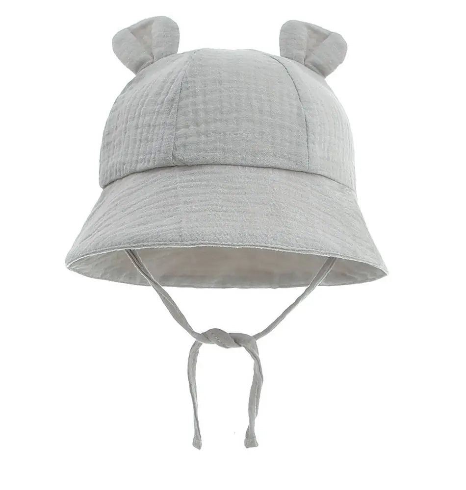 Soft Cotton Baby Sun Hat With Ears Cute Bunny Newborn Boys Girls Bucket Hat Summer Kids Toddler Panama Cap 0 to 12 Months
