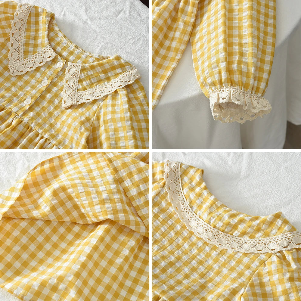 Bear Leader Autumn Spring New Girls' Dress Fashion Cute Doll Neck Flower Print Dress Children's Girls Long Sleeve Princess Dress