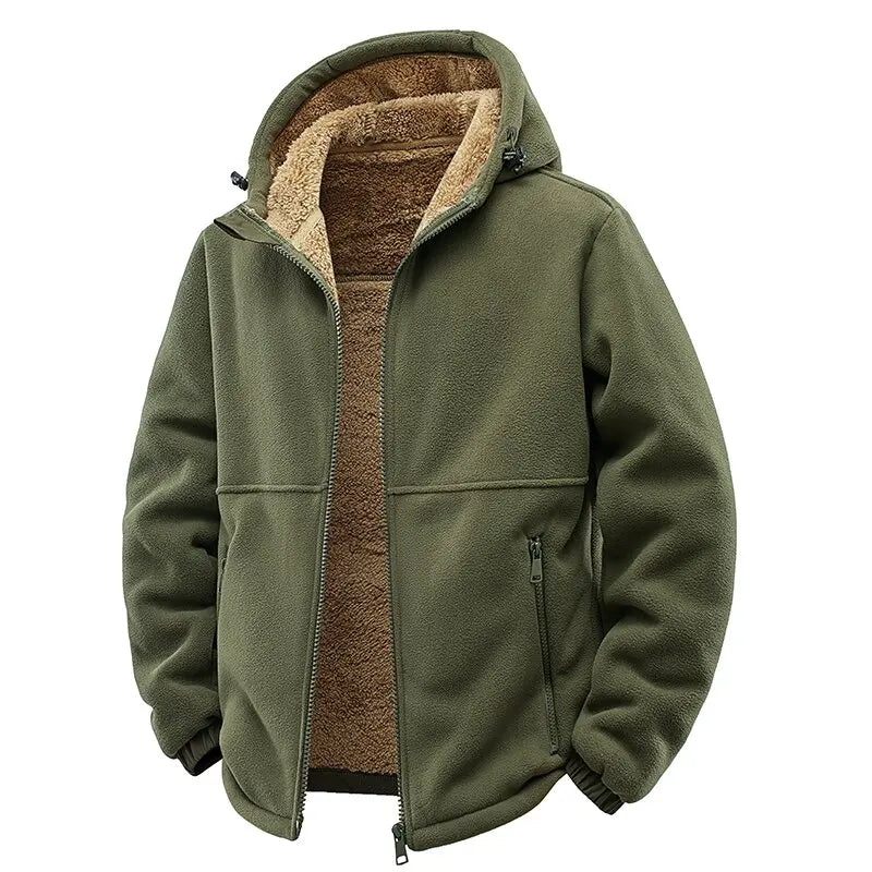 New Autumn and Winter Fashion Solid Color Thick Warm Lamb Wool Jacket For Men's Casual Loose Sports Windproof Plus Size Jacket