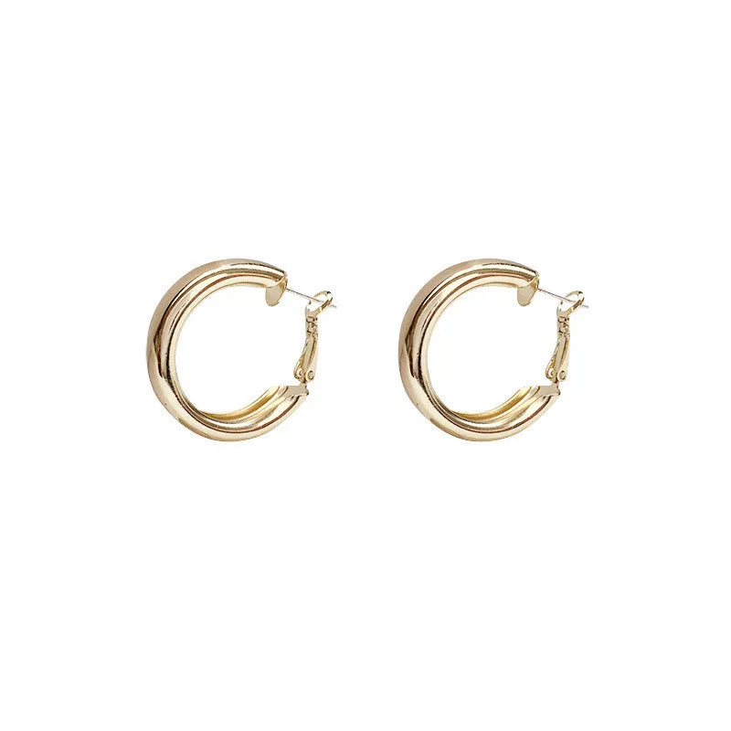 LATS Boho Big Circle Hoop Earring Set for Women Gold Color Bohemia Vintage Pearl Square Earring Heart Zircon Ear Studs Jewelry