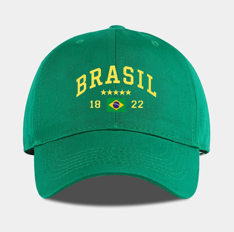 Brazil Flag Five-Star Soft-Top Baseball Cap Stylish Athletic Look Perfect for Daily Match Viewing and Outdoor Sports Great Gift