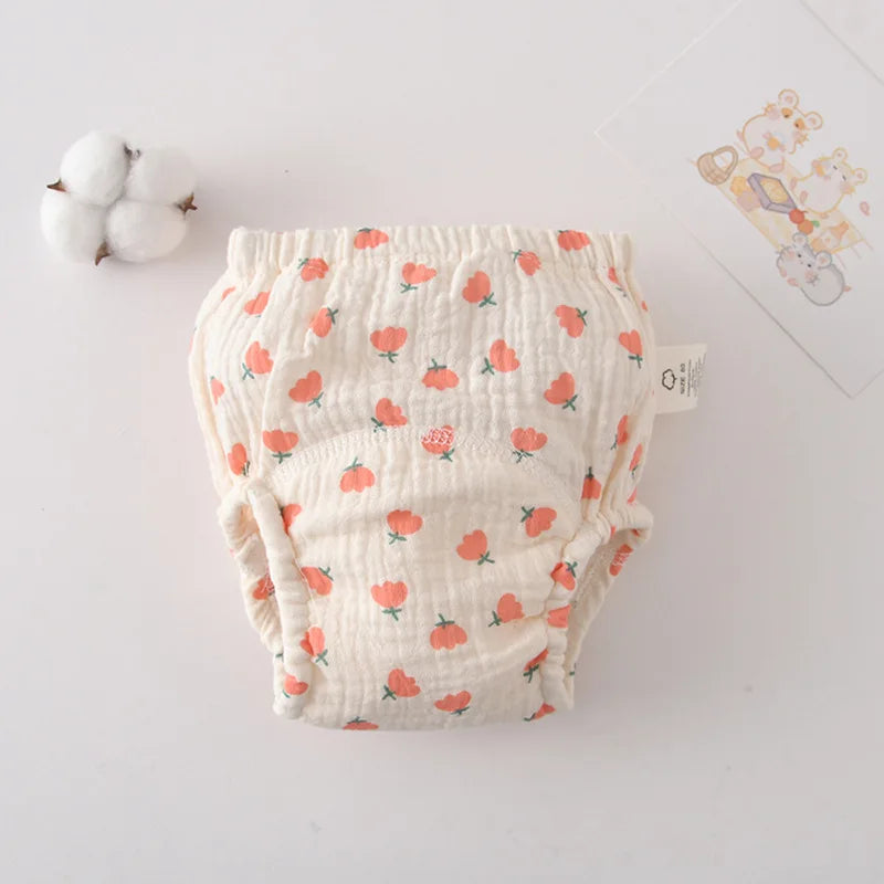 Korean Style Cotton Baby Waterproof Training Pants New Baby Diaper Infant Washable Shorts Nappy Panties Nappy Changing Underwear