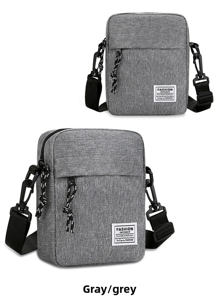 Men's bag, available in single shoulder or cross-body design, suitable for daily use during school. Made of nylon material.