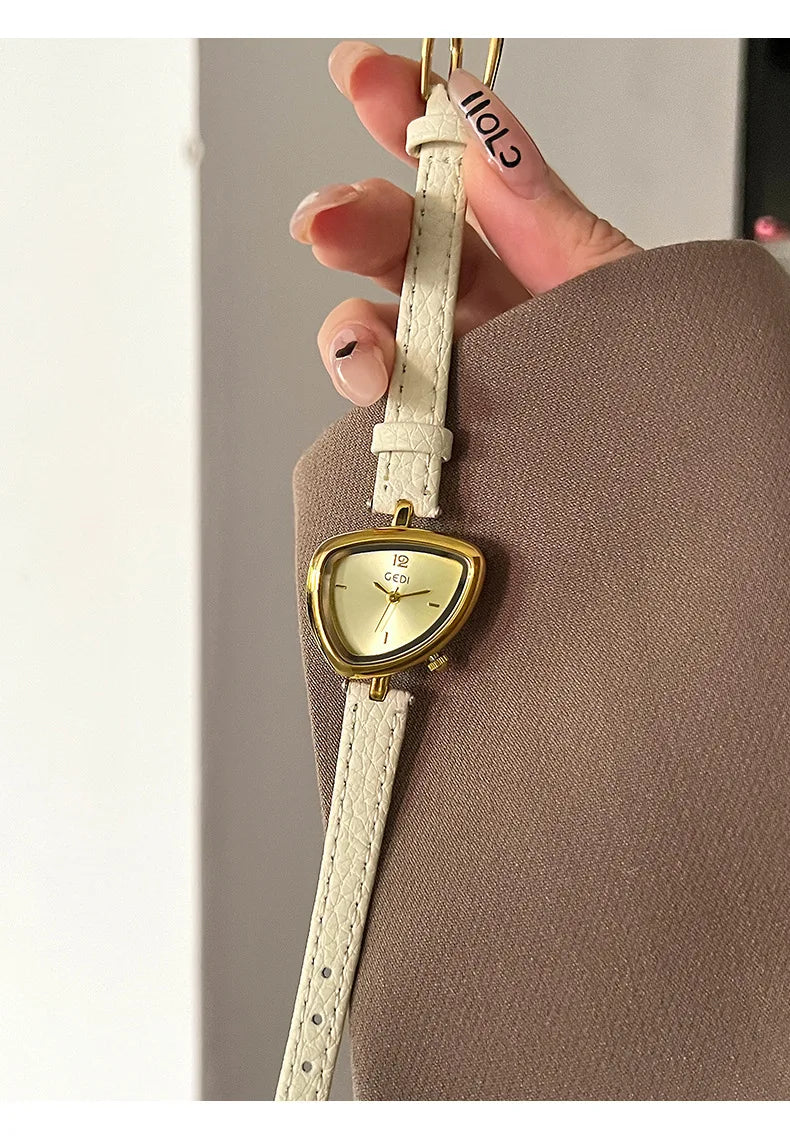 Luxury Design: Unusual Watch with Triangular Fashion and Sophisticated Style Fashionable Quartz Stainless Steel Watch Gift