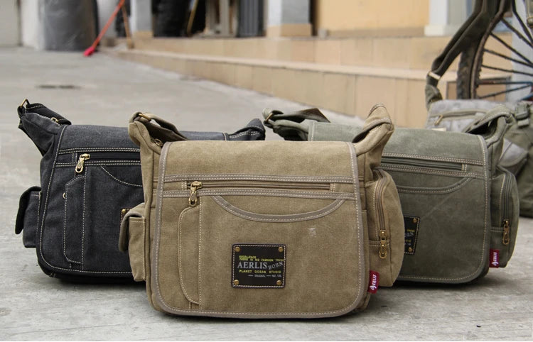 Men's Vintage Canvas Bag Men Casual Crossbody Bag For Men Messenger Bag Man Travel Shoulder Bags Bolsa Masculina High Quality