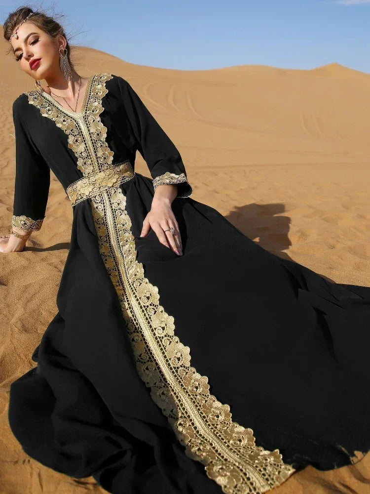 Eid Party Dress For Women Lace Dubai Arab Ramadan Abayas Caftan Kaftan Vestido Eid Muslim Woman Abaya Party Long Dresses 2026