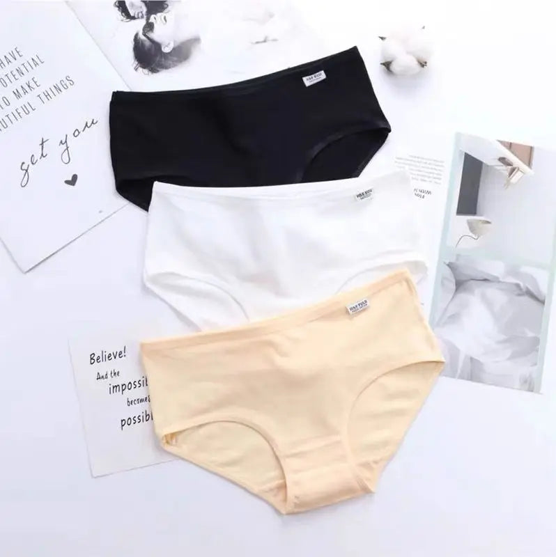 4Pc Teens Teenage Panties Kids Underwear Children Cotton Kids Girls Solid Color Puberty 10-16years