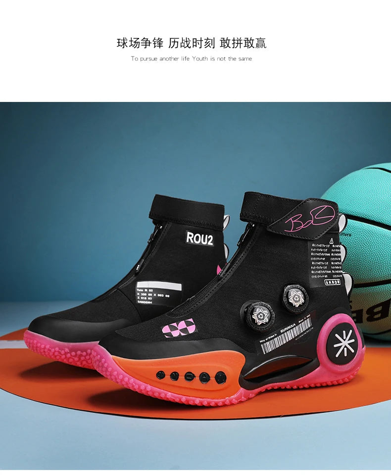 Men's Basketball Shoes Breathable Cushioning Non-Slip Wearable Runing Shoes Gym Training Athletic Basketball Sneakers for Women