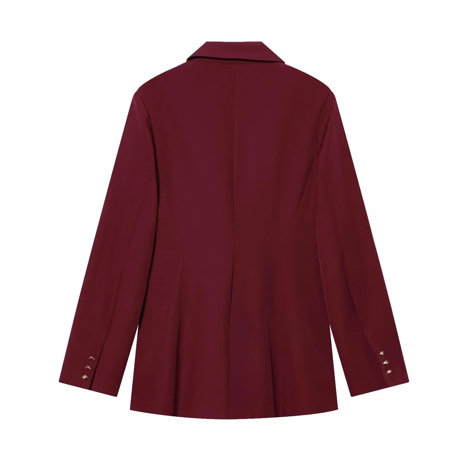 Women Suit Pants Two-Piece Set Buckle Decoration Long Sleeve Blazer Coat + Straight-Leg Pants 2 Pieces Sets Chic Woman Outfits