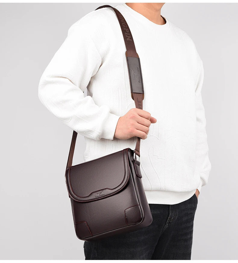 Luxury Brand Leather Messenger Bag Man Handbag Crossbody Side Bag For Men Business Office Work Bag Male Small Shoulder Bag