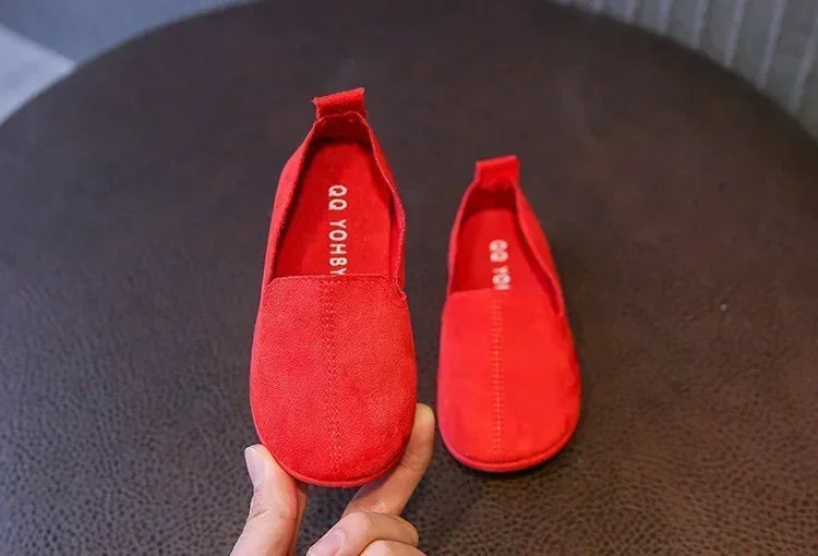 Children's Flat Shoes New Candy Color Simple Casual Shoes Loafers Slip-on Flats Lightweight Boys Girls Leather Shoes Moccasins