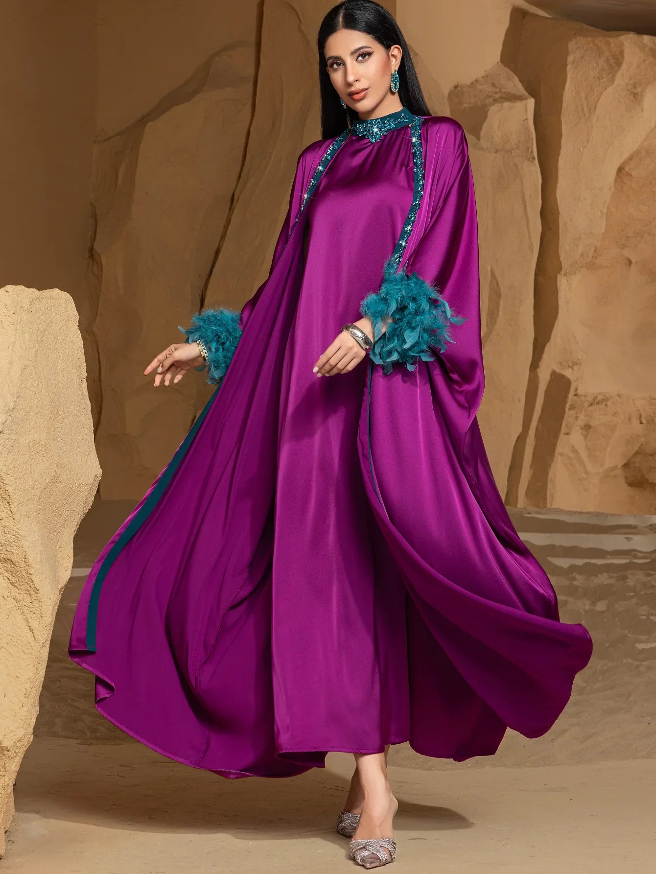 Eid Dress for Women Abaya Cardigan 2 Piece Set Party Long Dresses Muslim Caftan Robe Jalabiya Ramadan Kaftan Vestidos Largos
