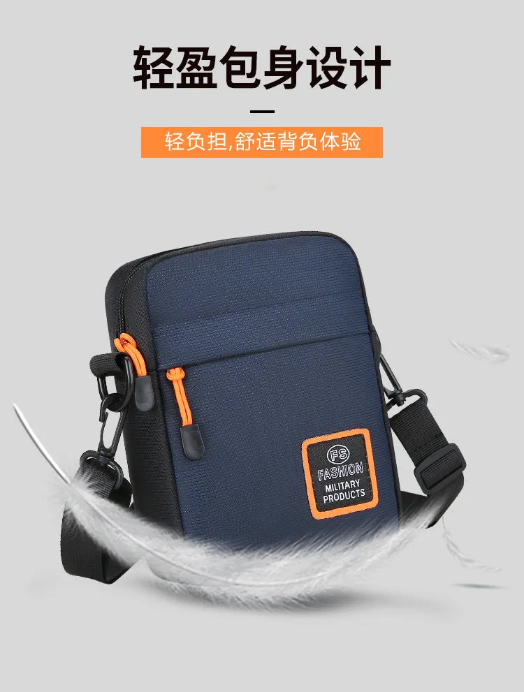 Men's Business Shoulder Bag Casual Man's Messenger Bag Durable Male Handbag Waterproof Oxford Cloth Bag Mini Mobile Phone Bags