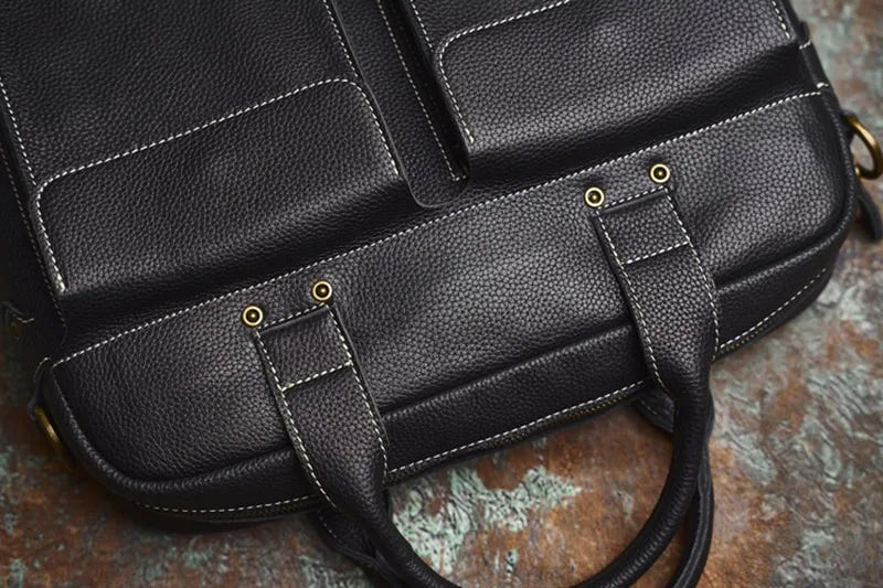 Men's Handbag for Men Genuine Leather Top Grain Leather Large Capacity Laptop Bag Business Document Briefcase Luxury Purse