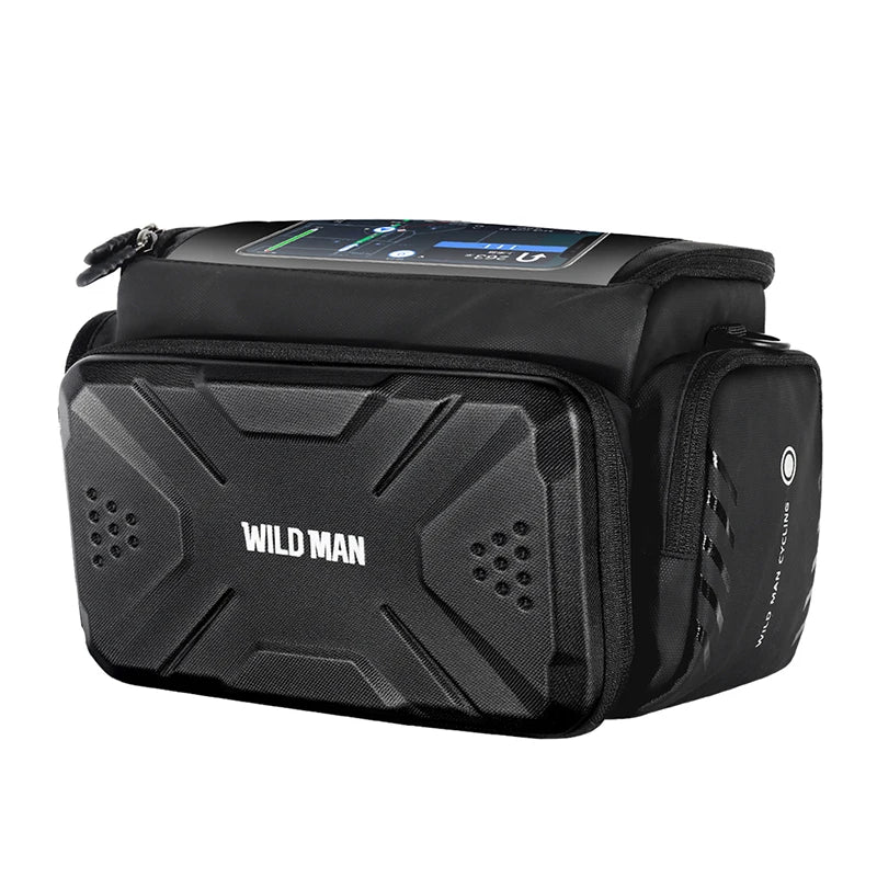 WILD MAN EVA Hard Shell Bicycle Handlebar Bag Touch Screen Phone Holder Electric Scooter Front Bag Crossbody Camera Pouch