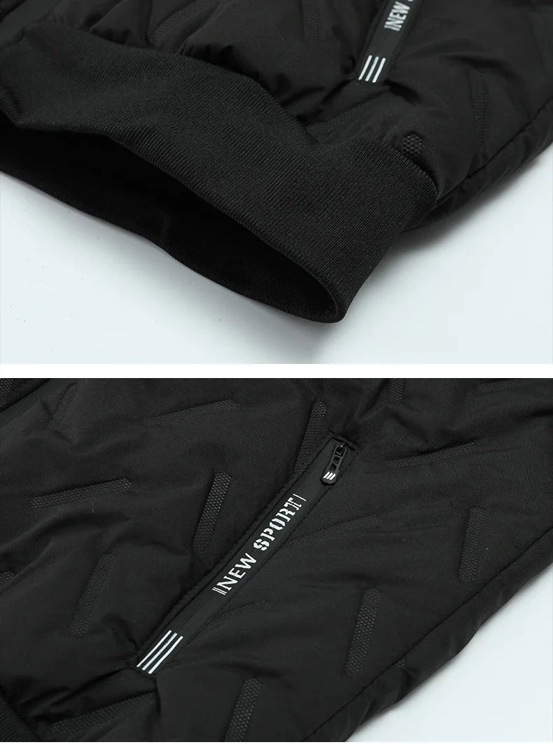New Men's Windproof Jackets Coats Water-Resistant Casual Zipper Hight Weight Parkas Athletic Outdoor Warm Thick Streetwear