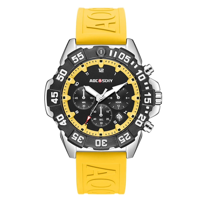 Luxury Men Clock Sport Watch For Men High Quality Waterproof Wrist Watches Chronograph Calendar Luminous Wristwatch reloj hombre