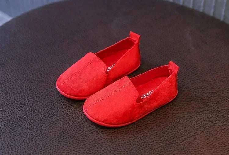 Children's Flat Shoes New Candy Color Simple Casual Shoes Loafers Slip-on Flats Lightweight Boys Girls Leather Shoes Moccasins