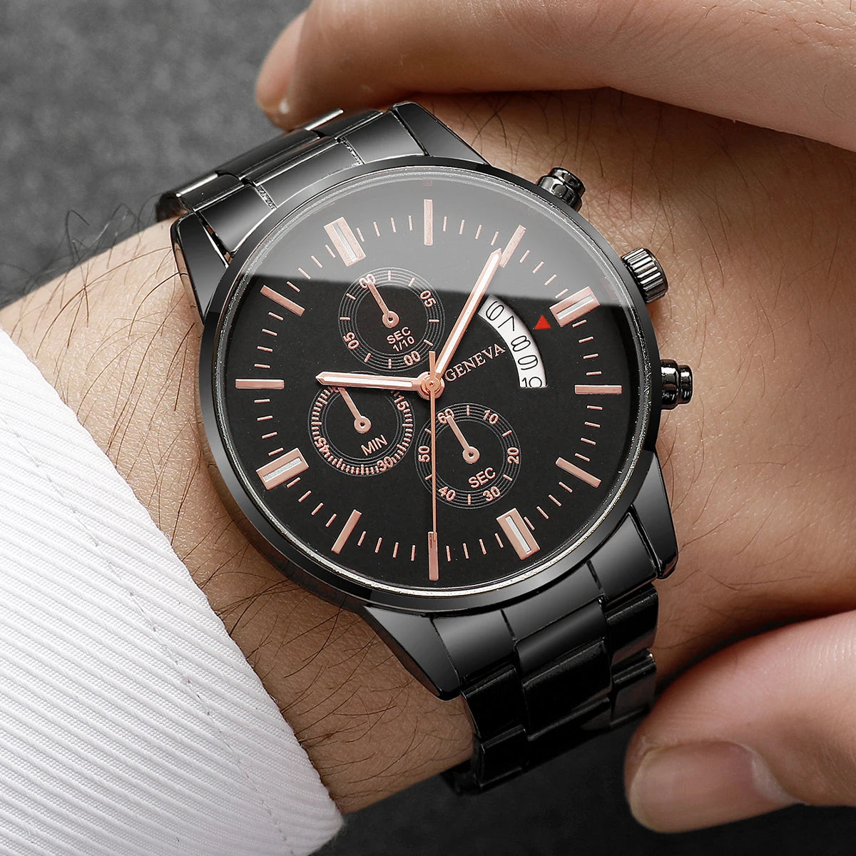 Luxury Men Business Watches Fashion Calendar Quartz Watch for Man Clock Relogio Masculino Montre Homme（Without Box）