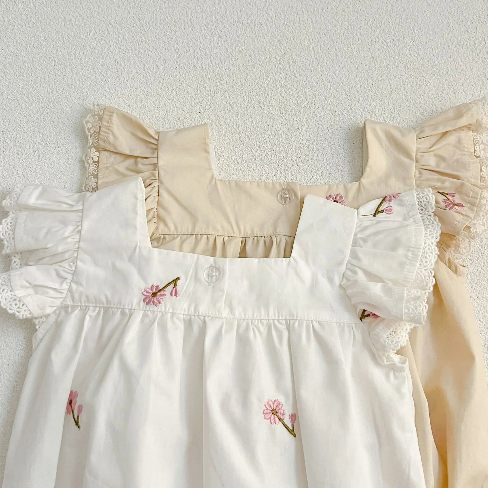 New Summer Newborn Clothes Kids Baby Girls Rompers New Infant Kids Baby Girls Sleeveless Embroider Flower Baby Rompers Clothes