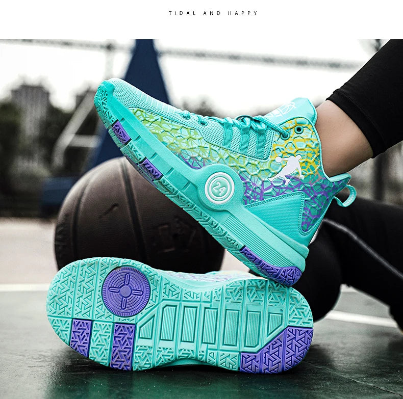 Basketball Shoes Men Field Training Non-slip High-top Luxyry Design Mesh Breathable Sneakers Pro Original Kids Basketball Boots