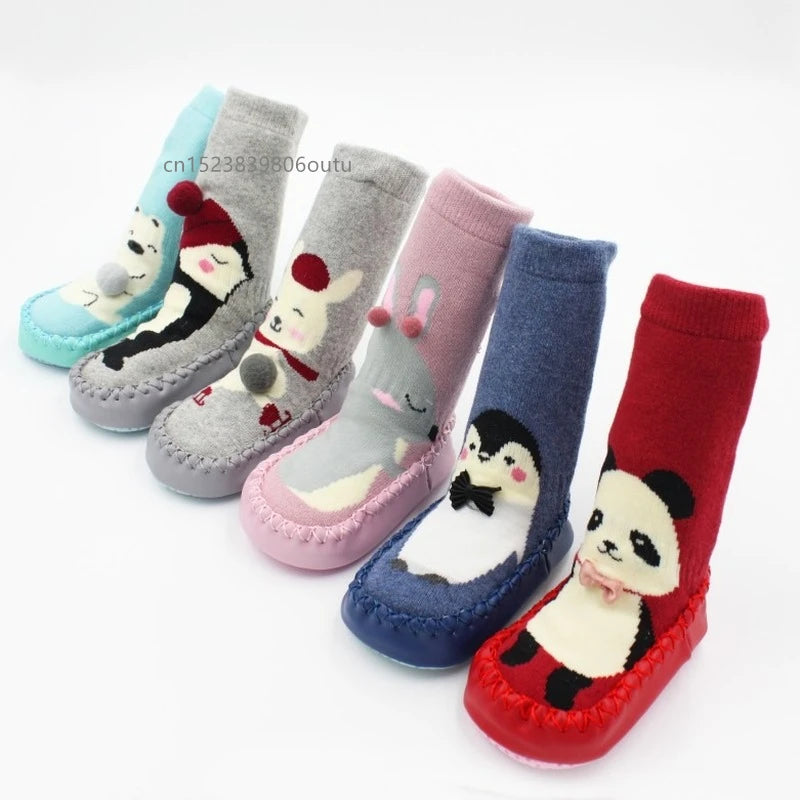 Toddler Winter Indoor Sock Shoes with Rubber Soles