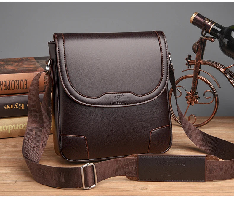 Luxury Brand Leather Messenger Bag Man Handbag Crossbody Side Bag For Men Business Office Work Bag Male Small Shoulder Bag