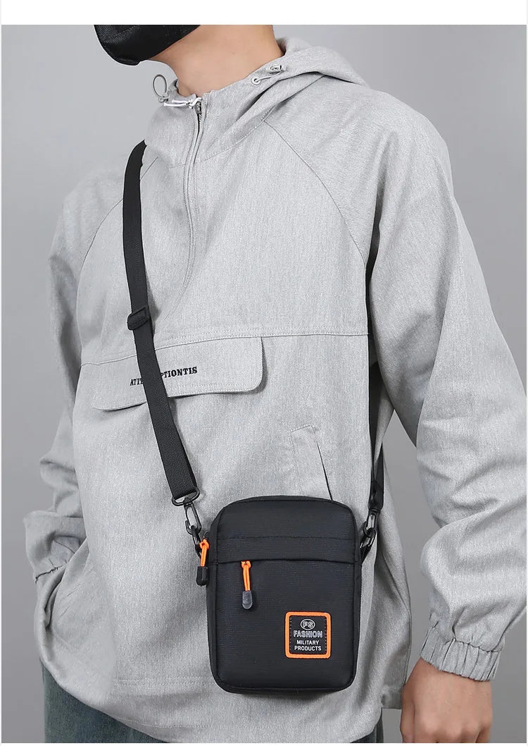Men's Business Shoulder Bag Casual Man's Messenger Bag Durable Male Handbag Waterproof Oxford Cloth Bag Mini Mobile Phone Bags