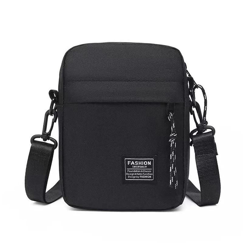 Stylish Casual Crossbody Bag for Men, Minimalist Nylon Shoulder Purse with Front Pocket, Ideal for Daily Commute