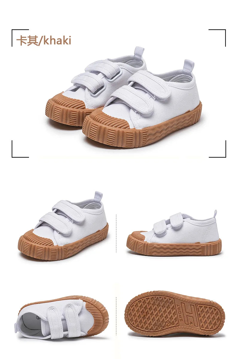 Kids Shoes for Girls Boys Non-slip Soft Sole Canvas Shoes Child Letters Toddler Casual Shoes Tenis Versatile Breathable Sneakers
