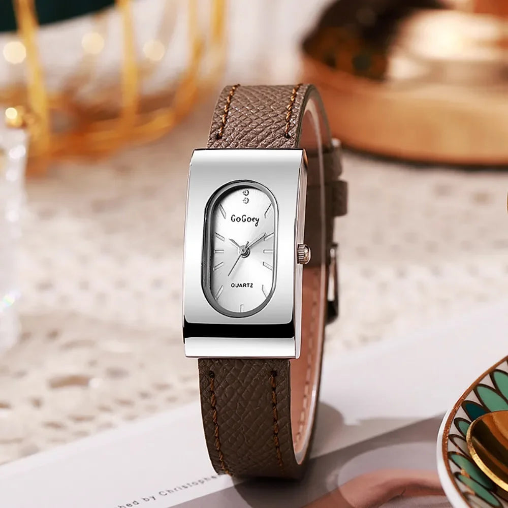 Luxury Ladies Brand Women Watch Fashion Rectangular Dial Quartz Watch Simple Leather Strap Wristwatches Gift Dropshipping