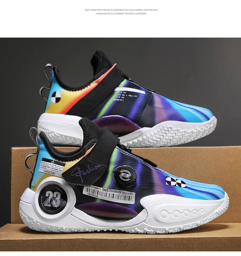 Men's Basketball Shoes Breathable Cushioning Non-Slip Wearable Runing Shoes Gym Training Athletic Basketball Sneakers for Women