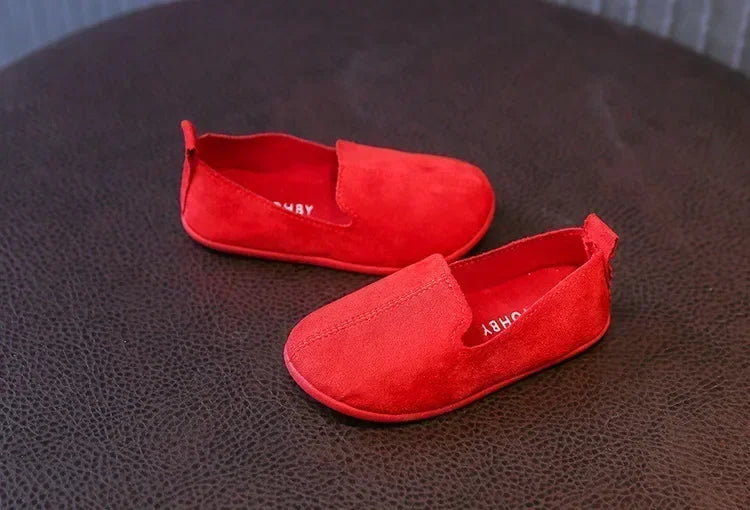 Children's Flat Shoes New Candy Color Simple Casual Shoes Loafers Slip-on Flats Lightweight Boys Girls Leather Shoes Moccasins