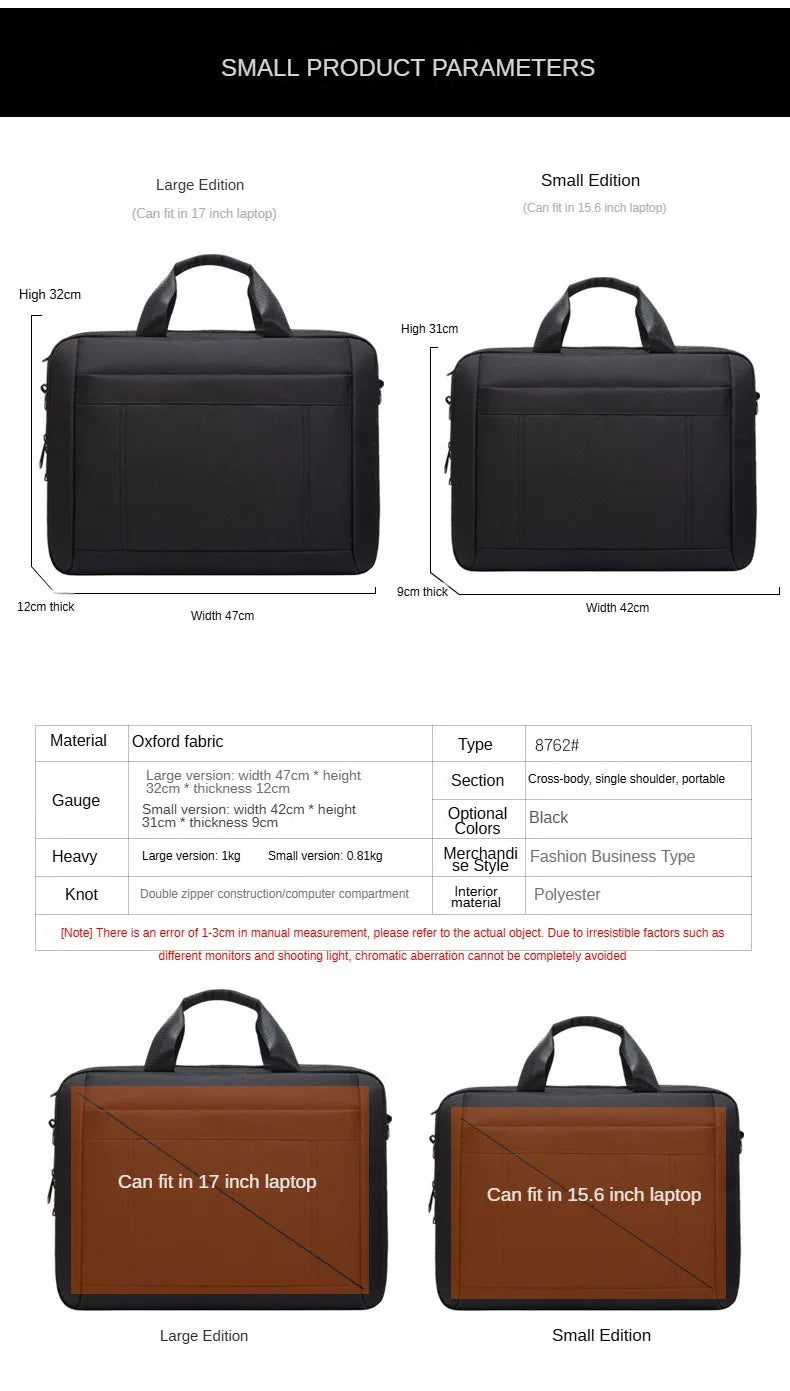 Men's Handbag Custom Image With Printed Logo Name  Business Briefcase15.6-17.3inch Nylon Waterproof Laptop Bag