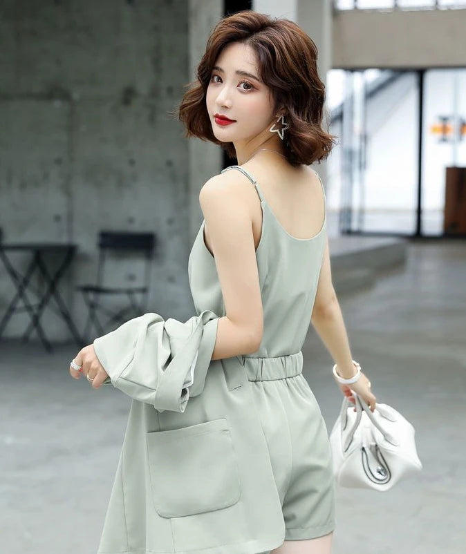 Set of Two Fashion Pieces for Women New In 2 Piece Outfits 2025 Summer Shorts Blazer Suits Elegant Cheap Women's Matching Sets