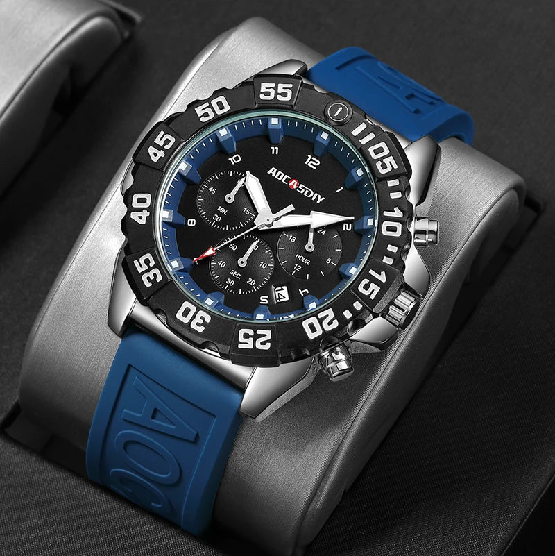 Luxury Men Clock Sport Watch For Men High Quality Waterproof Wrist Watches Chronograph Calendar Luminous Wristwatch reloj hombre