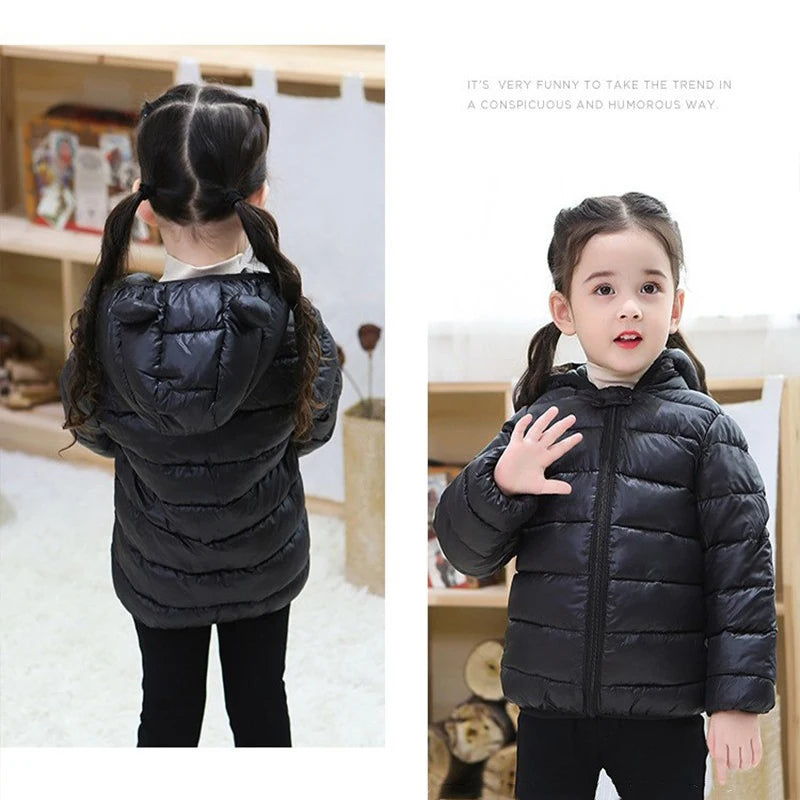 Kids Dinosaur Hooded Winter Jacket