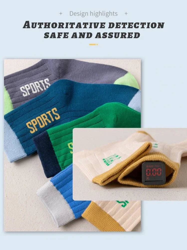 GreenC Summer Calf Socks 5 Pairs Children's Socks Boys Spring Cotton Socks Baby Child 1-14T Kids  Sport Sock