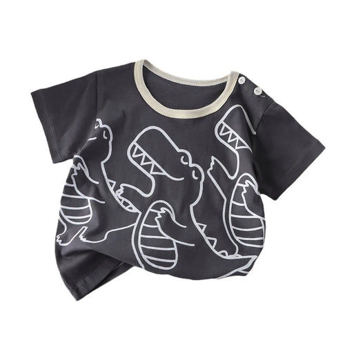 2-6Y New Cartoon T-shirt Pure Cotton Girls Short-sleeved Summer Half-sleeved Tops Little Boys Tops Kids Tees Children Clothing
