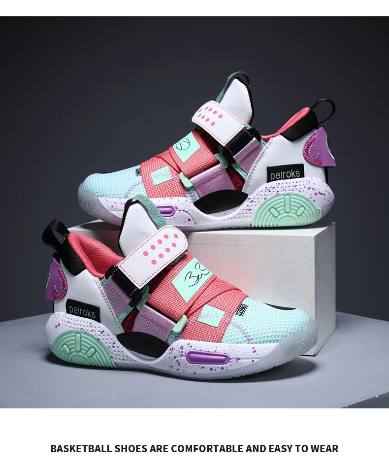Children's Basketball Shoes For Boys Girls Non-slip Kids Sport Shoes Lightweight Outdoor Sneakers Trainers Footwear Comfortable
