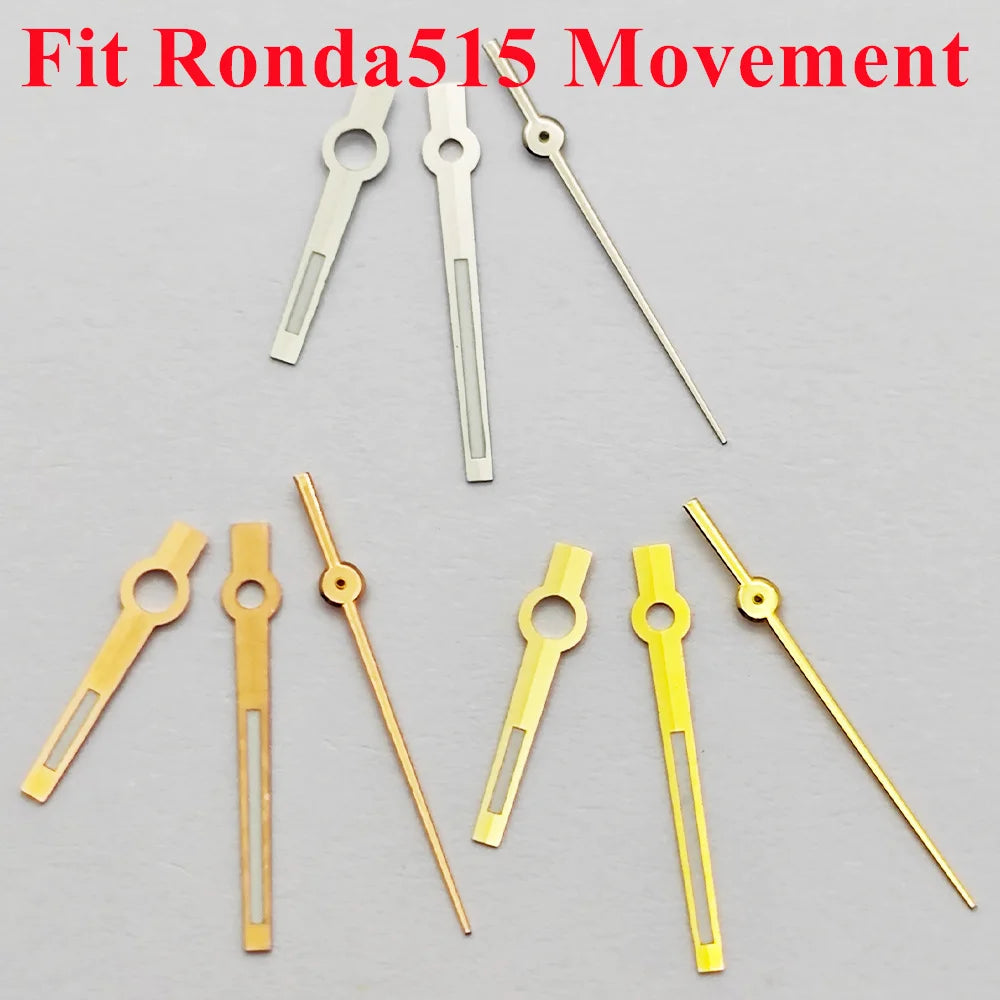 RICHUS Ronda515 Watch Hands Silver Gold Rose-Gold Watch Hands Green Luminous Fit Ronda 515 Quartz Movement Watch Accessory Part