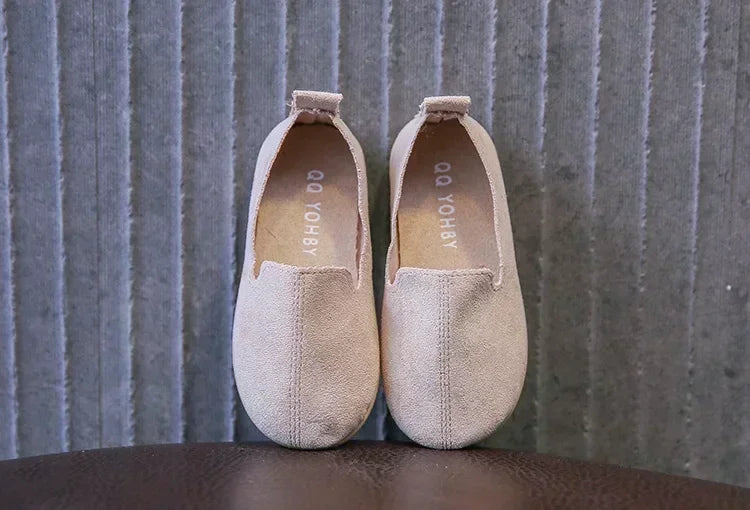 Children's Flat Shoes New Candy Color Simple Casual Shoes Loafers Slip-on Flats Lightweight Boys Girls Leather Shoes Moccasins